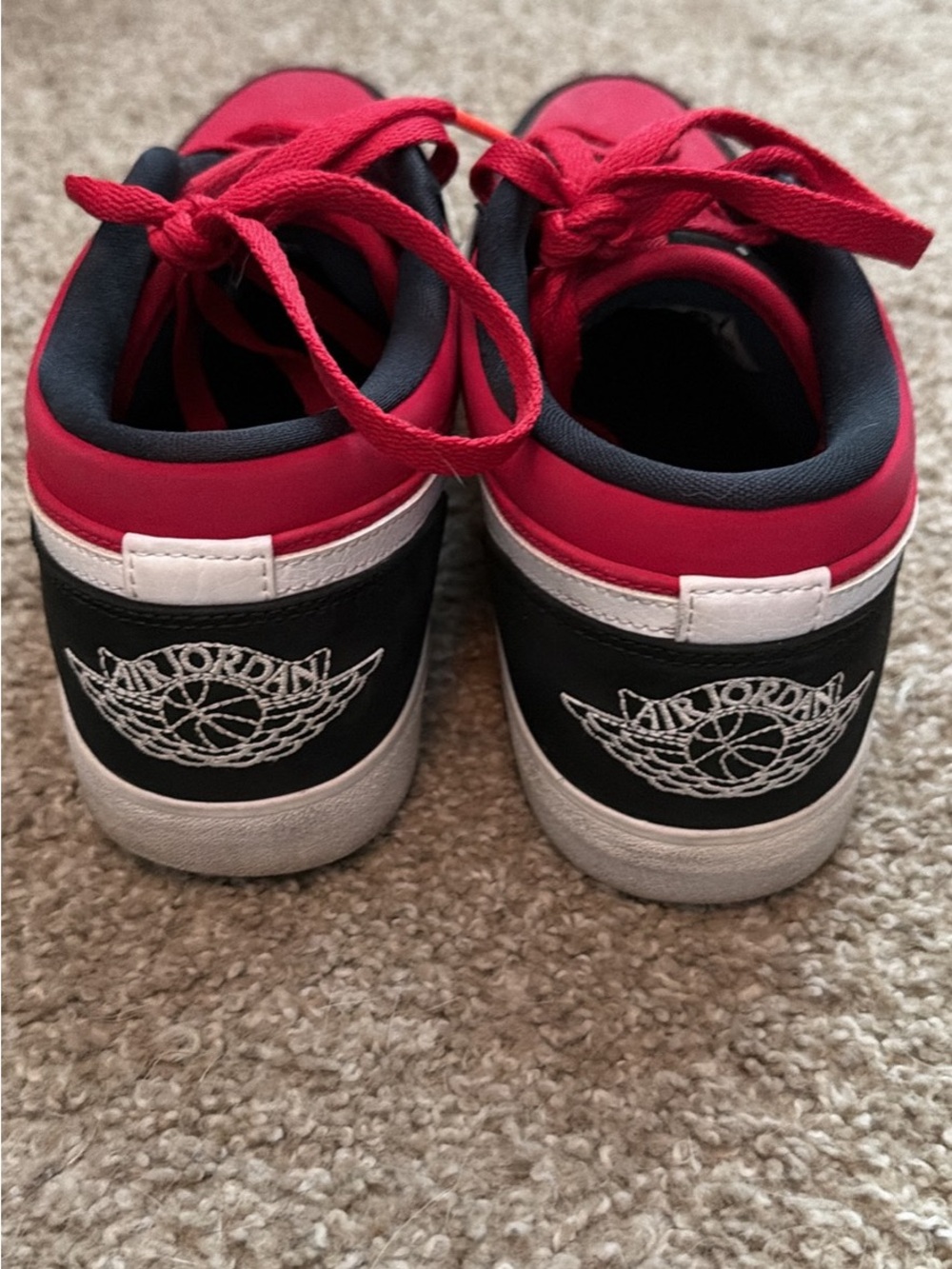 Jordan Kids Low-Top Sneakers in Red, Black & White